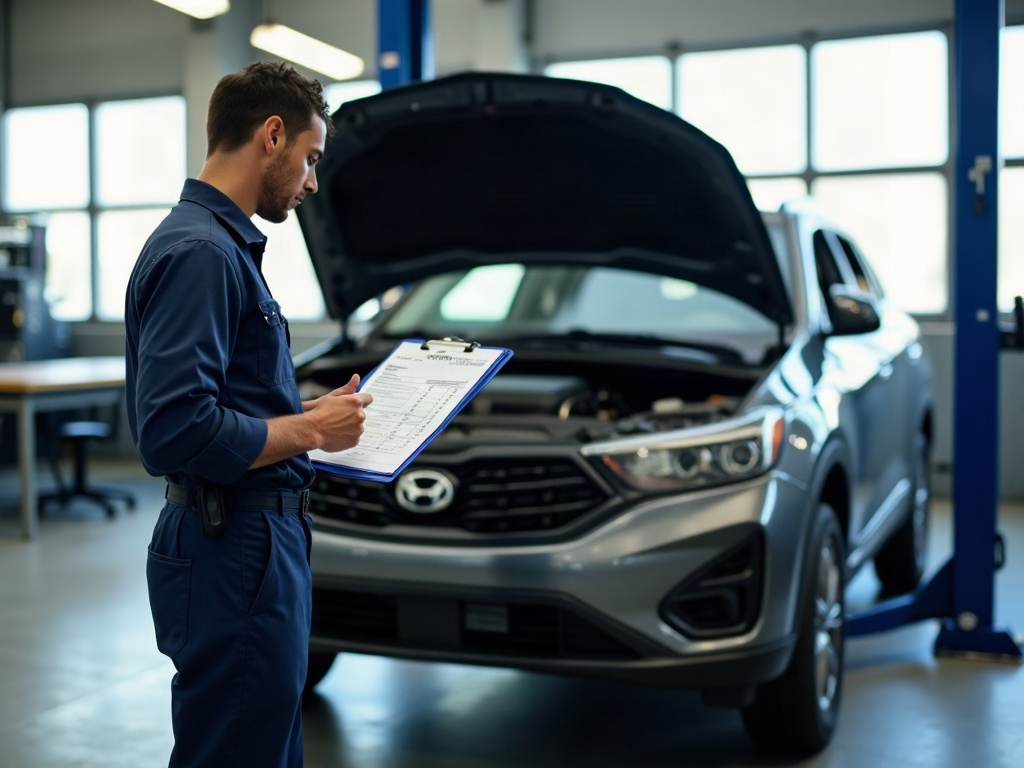 An auto body technician carefully inspecting collision damage — the thorough assessment an independent shop provides compared to a direct repair program body shop cutting costs for insurers.